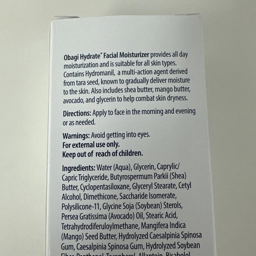 Obagi Medical Hydrate Facial Moisturizer 1.7oz NIB Shea Mango Butter‎ Avacado
